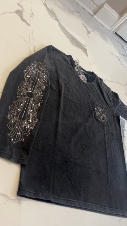 Rhinestone long sleeve T shirt